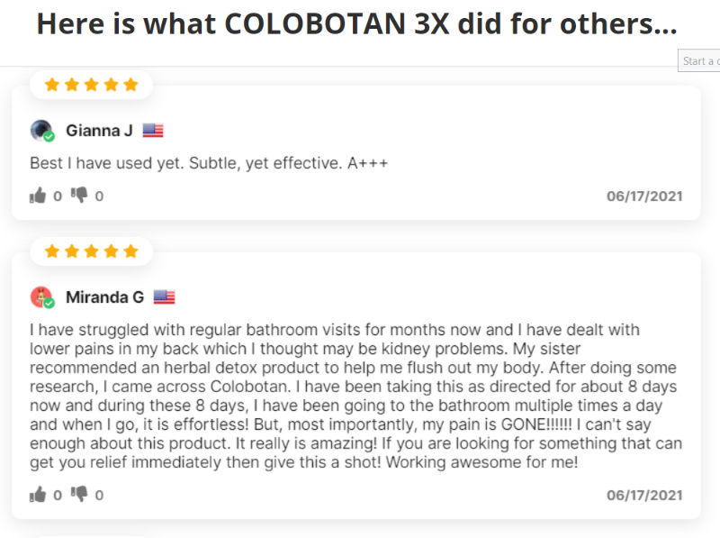 Colobotan 3X customer reviews