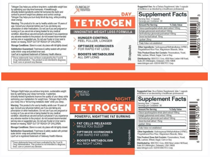 Tetrogen Day And Night ingredients