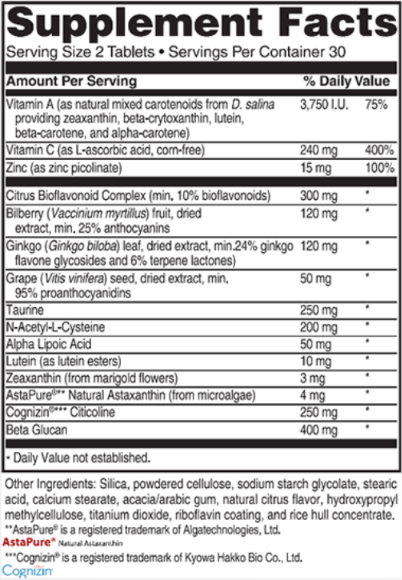 advanced vision formula ingredients