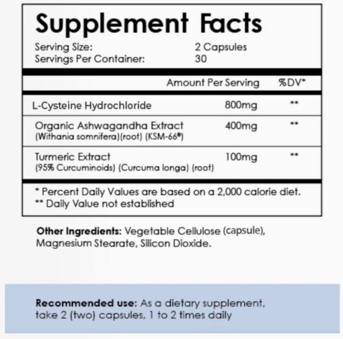 Gluta Raise ingredients