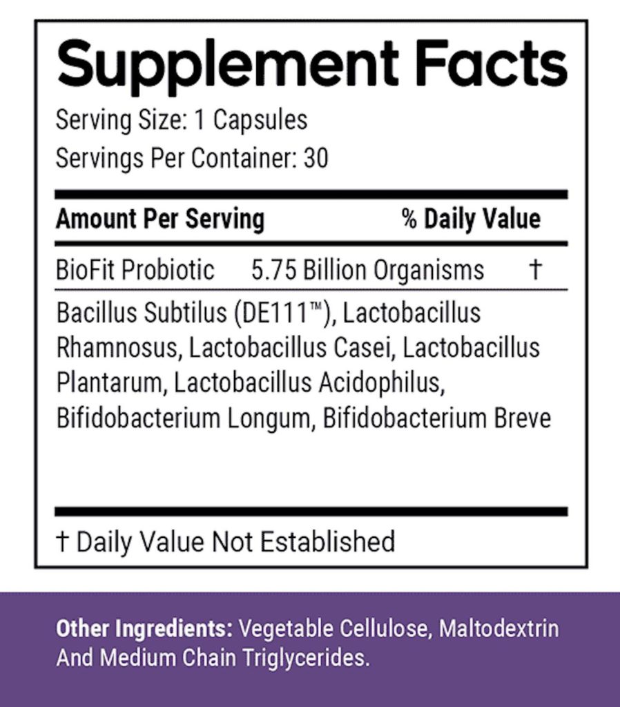 biofit probiotic ingredients