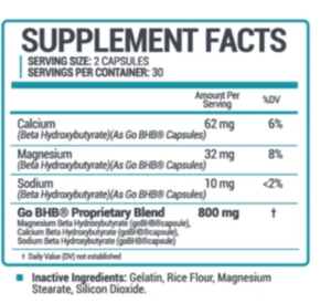 Oweli BHB Salts ingredients