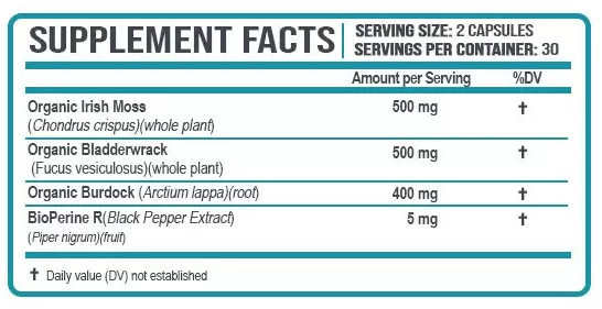 Oweli Sea Moss Ingredients