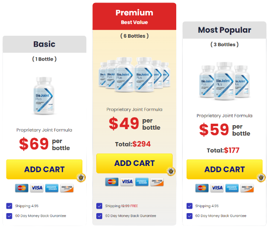 Price packages for BioJoint Plus 