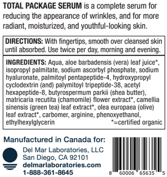 Del Mar Total Package Serum Ingredients