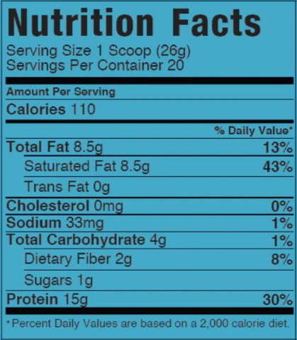 Nutrition Facts about Rootz Collagen Superfood