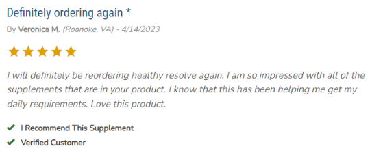 Healthy Resolve Multivitamin Customer Reviews