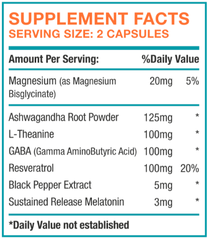 Total Sleep Restore Supplement Facts