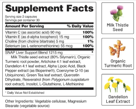 Snap Liver Health And Detox Ingredients