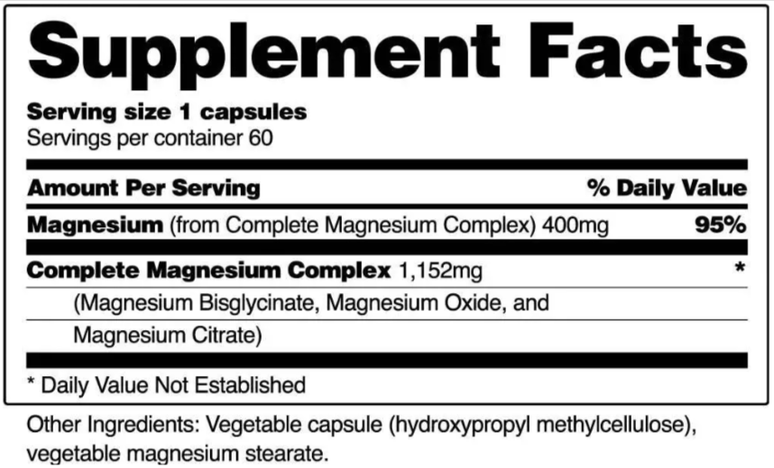 Snap Magnesium Support Ingredients