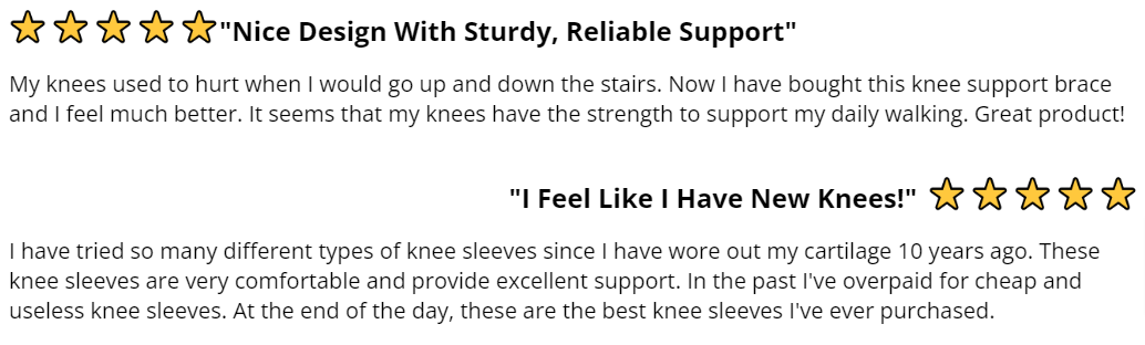 Circa Knee Compression Sleeve Customer Reviews