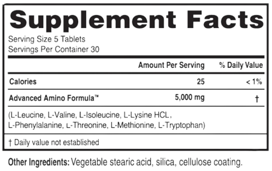 Advanced Amino Formula Supplement Facts