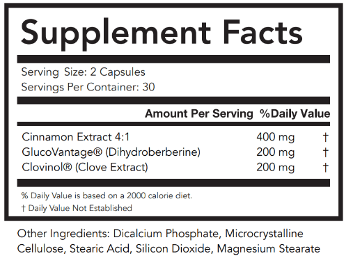 Glucobalance Pro Supplement Facts