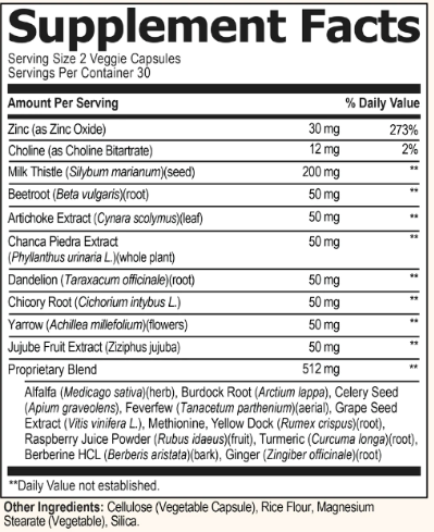 Levitox Supplement Facts