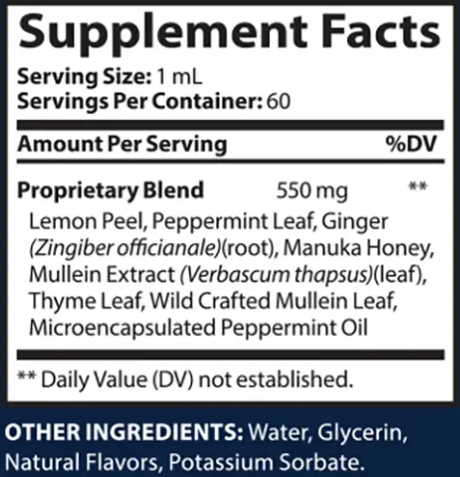 Breathe Lung Drops Supplement Facts